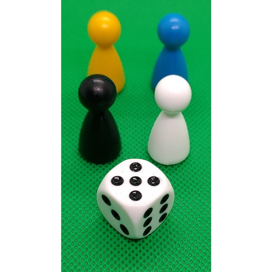 01 Dado e 04 Pinos para Jogo de Tabuleiro