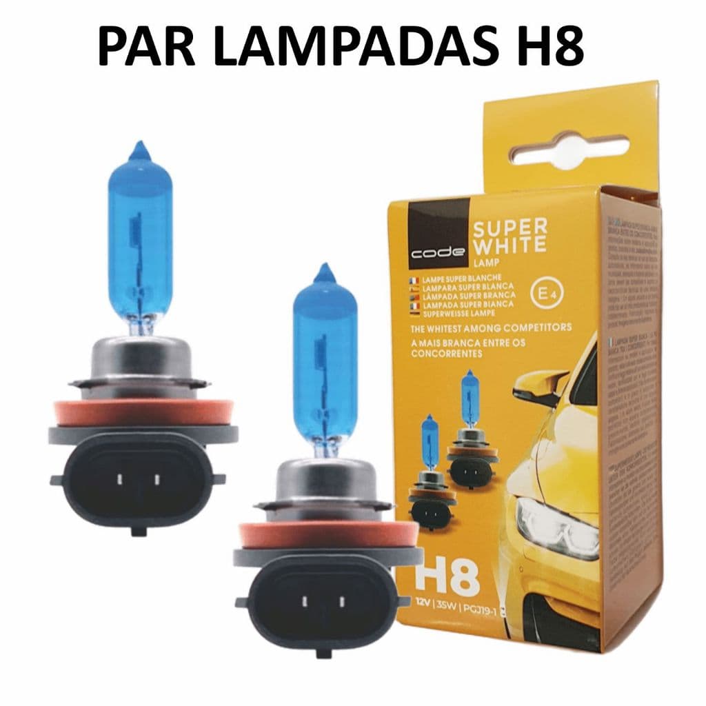 Par Lampadas Super Branca H8 12v 35w Farol De Milha Carro