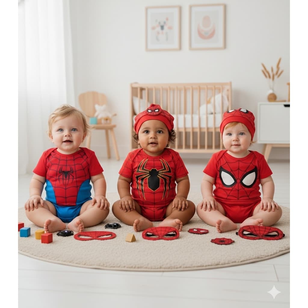 Body Bebê Infantil Mêsversário Temático Homem Aranha Super Confortável Linha Premium