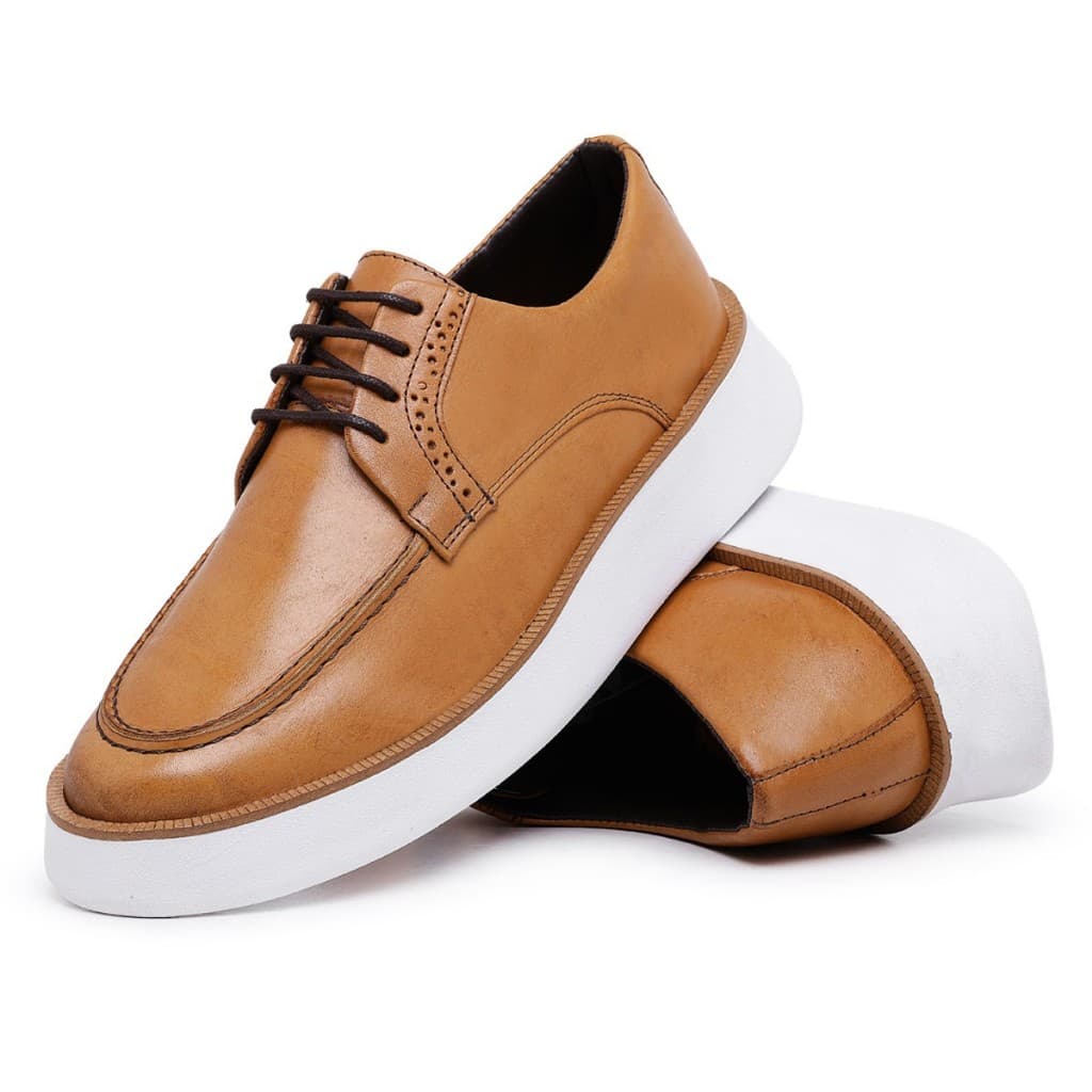 Sapato Oxford Cadarço Social Elegante em Couro Legítimo