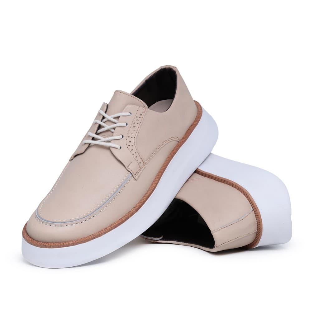 Sapato Oxford em Couro Legítimo Elegante Social Cadarço