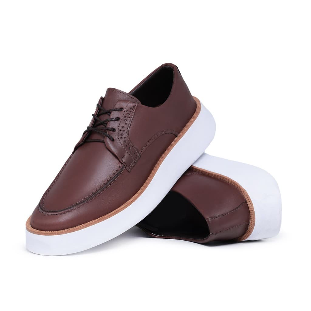 Sapato Oxford Couro Legítimo Cadarço Social Elegante