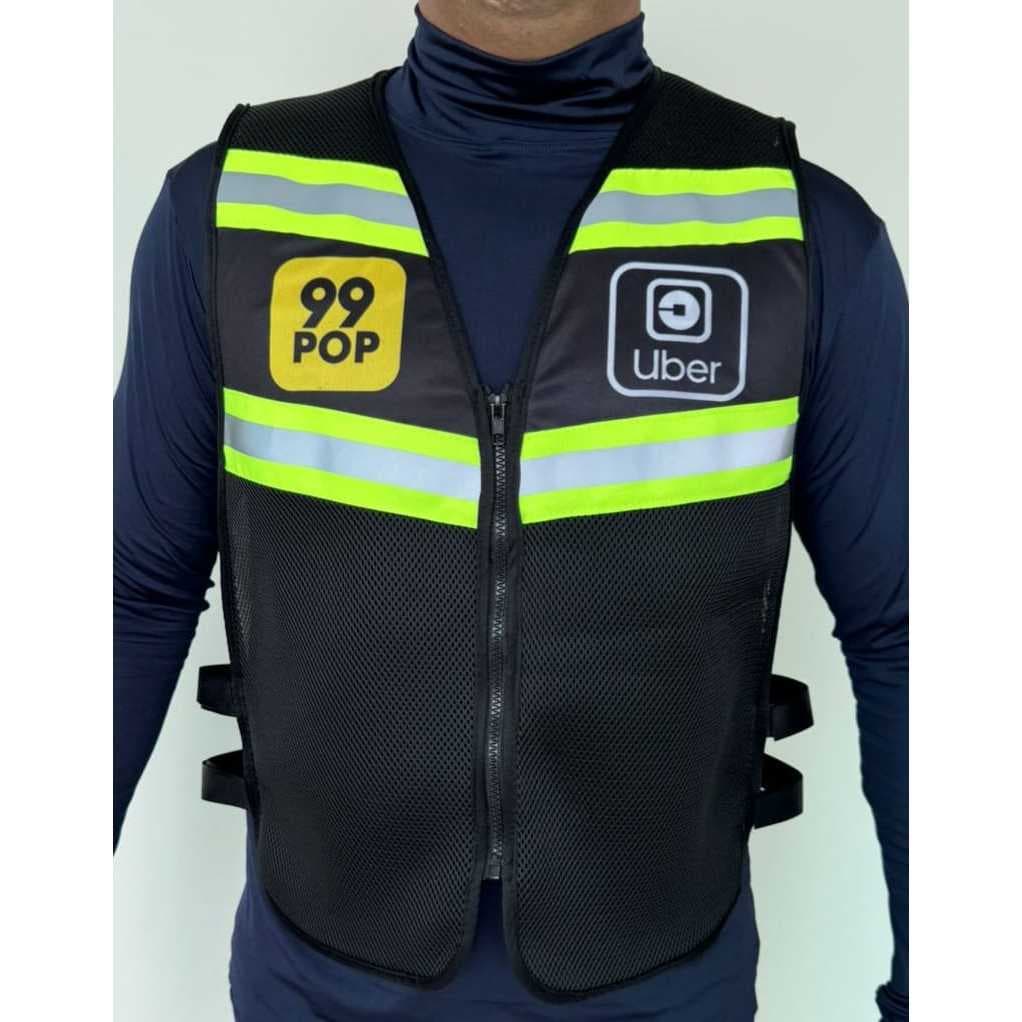 COLETE Uber 99 Para Motoboy/Motociclista Com Faixa Refletiva Ajustável