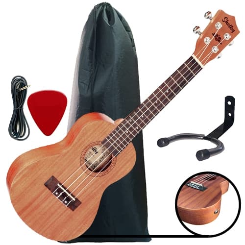 Ukulele Concert Shelby SU23M Eletroacústico Kit Com Capa, Suporte e Palheta
