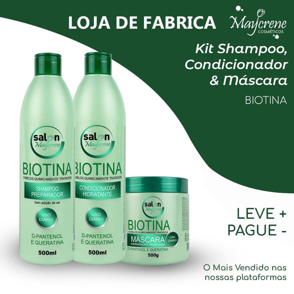 Kit Biotina 500ml - Salon Maycrene