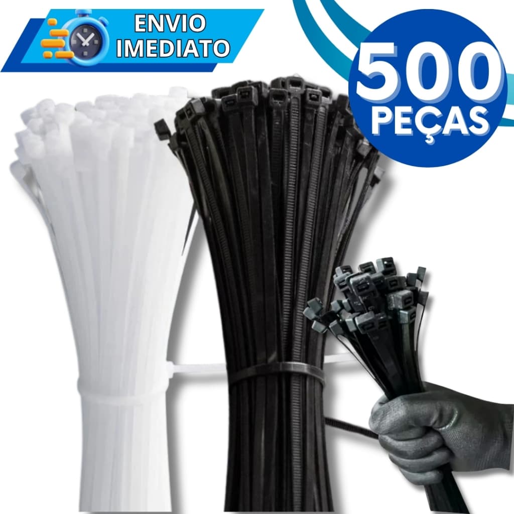 KIT Jogo 100/200/300/500 Unid Abraçadeira de Nylon Enforca Gato Braçadeira Cintas Plásticas Resistente Presilha