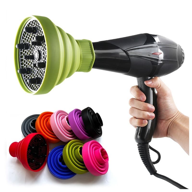 Difusor Profissional de Cachos de Silicone Retrátil com Boca Universal e Flexível – Modelador de Cabelos