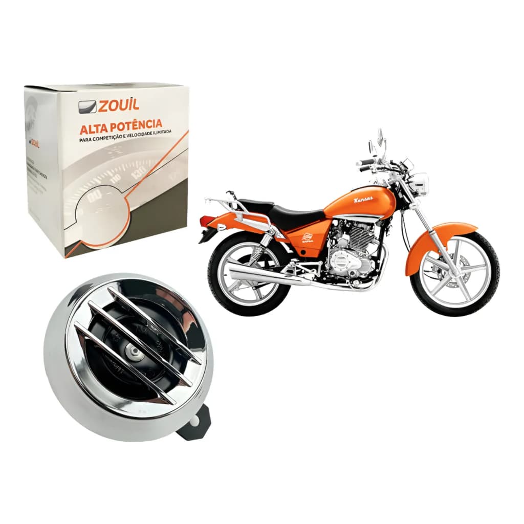 Buzina Cromada Dafra Kansas 150 2007 2008 2009 2010 2011 2012 2013 2014 Zouil