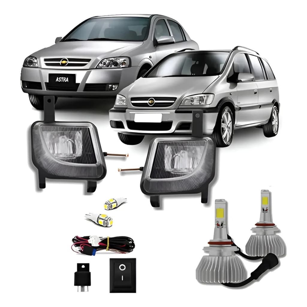 Kit Farol Milha Astra Zafira 2003 A 2010  Com Super Led + Cortesia