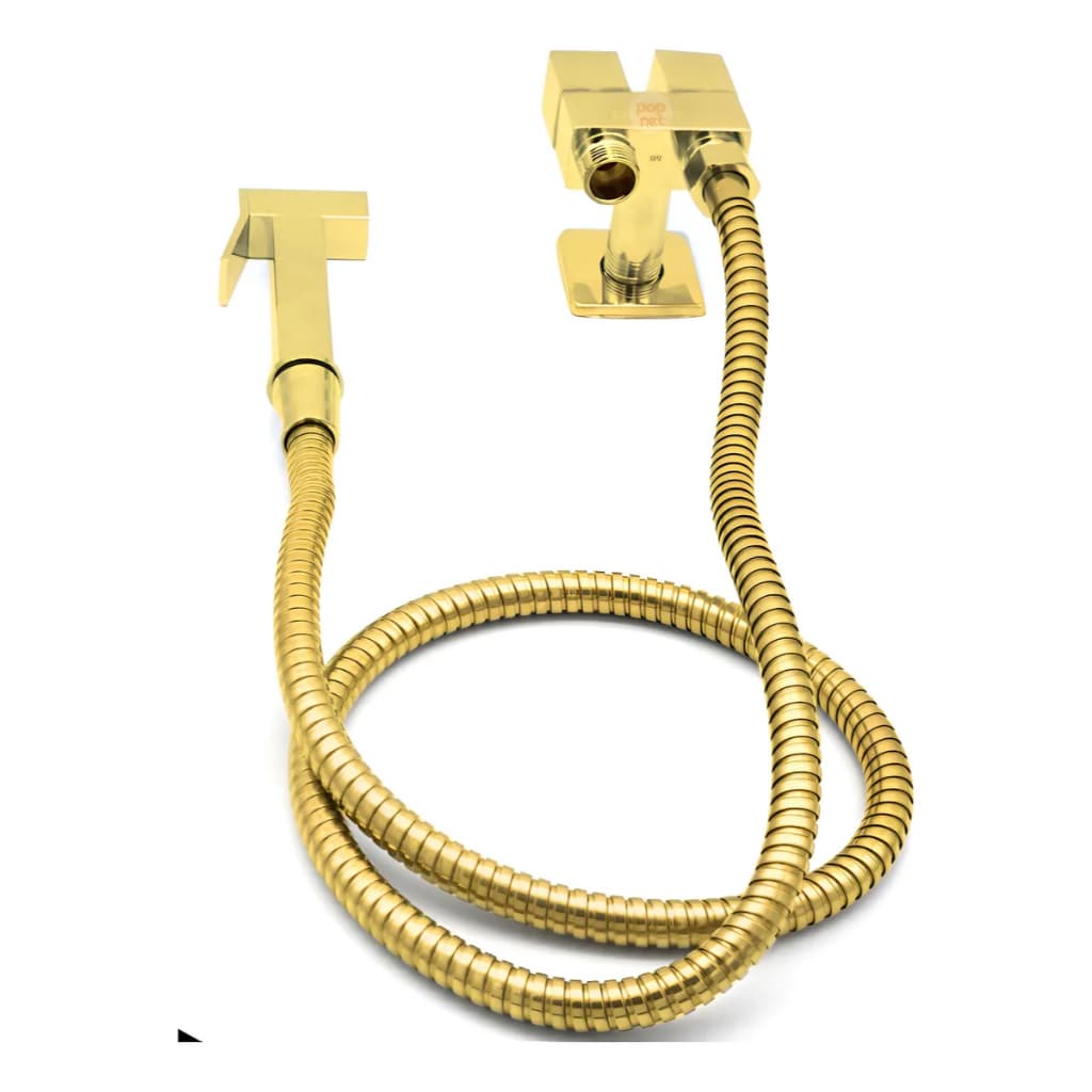 Ducha Higiênica Registro 2 Saídas Metal Dourado Brilhante