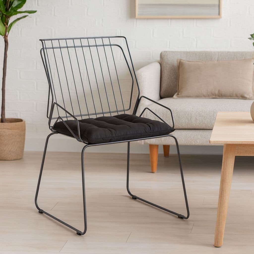 Cadeira de Jantar Top Design Industrial Aço Aramado Tron