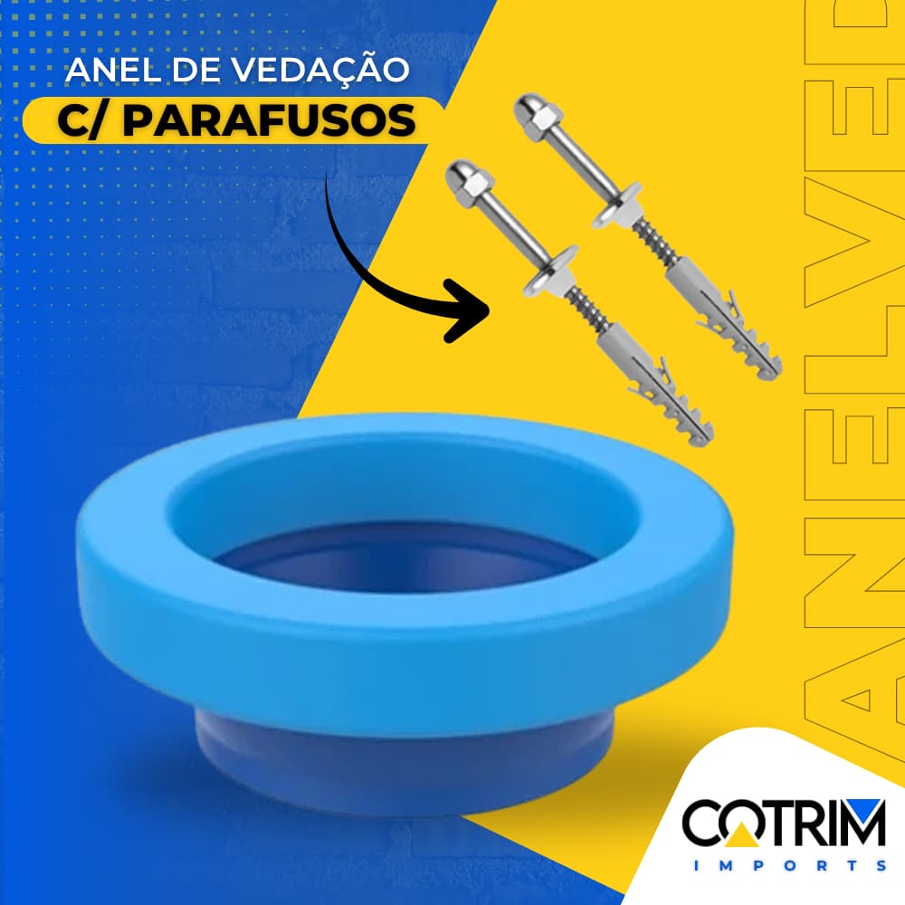 Anel de Vedação c/ Guia para Vaso Sanitário + 2 Parafusos C/ Bucha 10