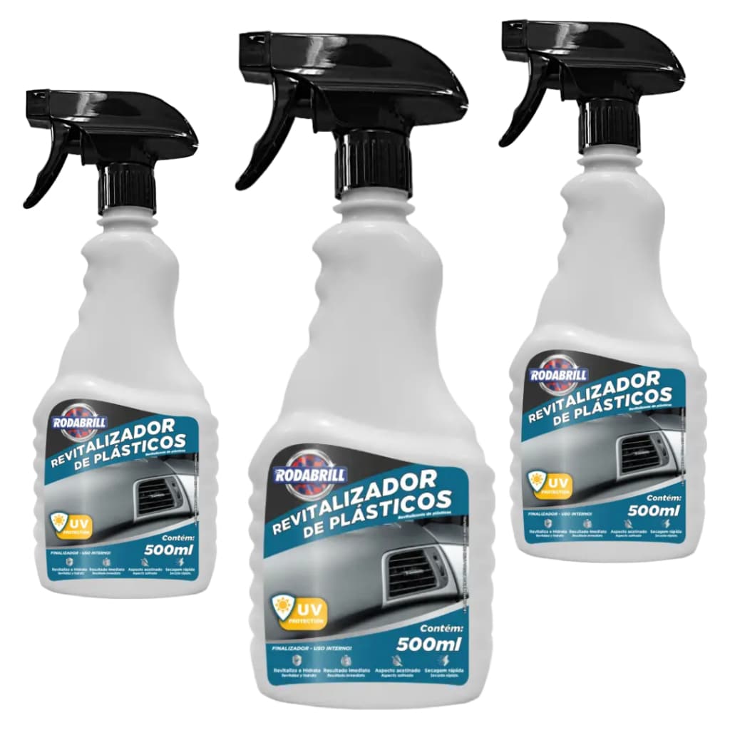 Revitalizador de Plásticos Rodabrill 500mL + Opção com 4 Panos de Micorfibra - ESCOLHA