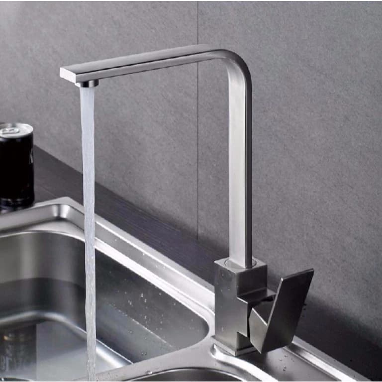 Torneira Gourmet Luxo Aço Inox Fosco Cozinha Preta/Prata Monocomando