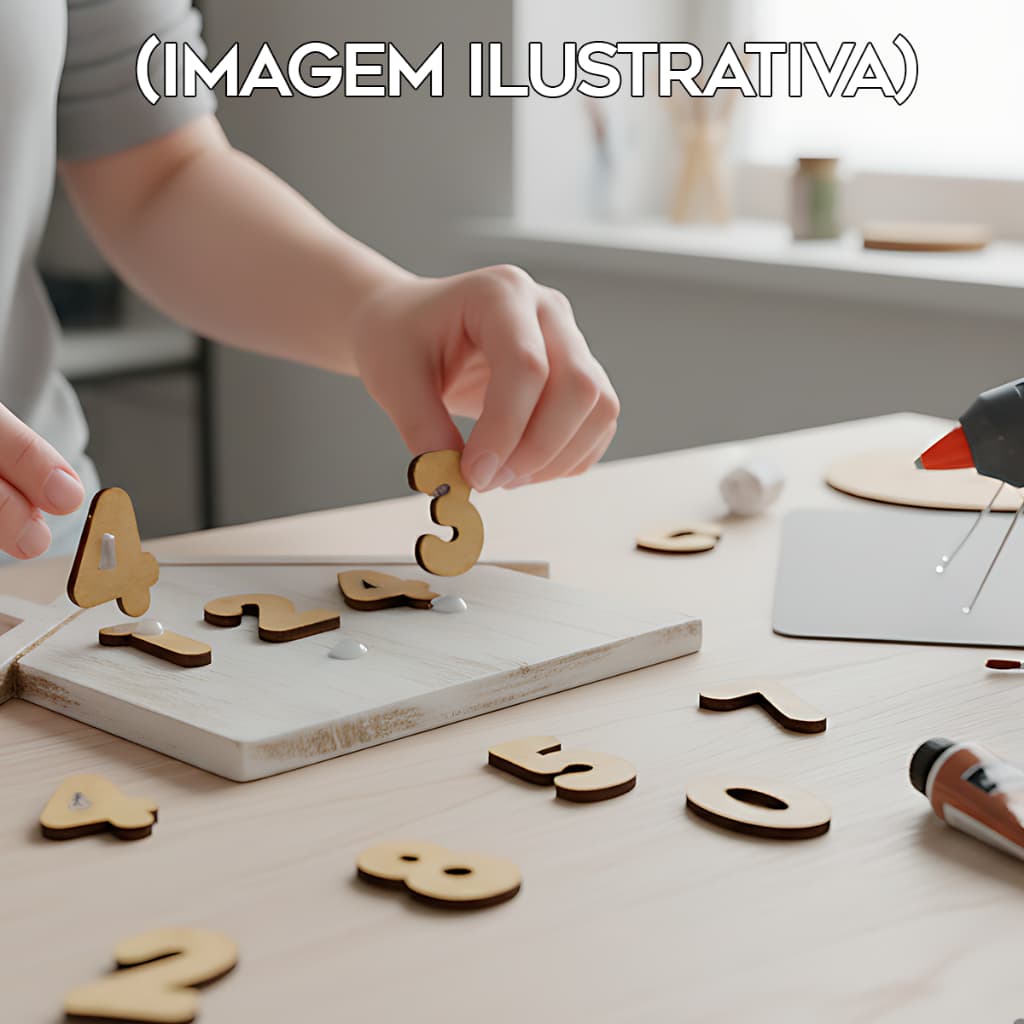 Números MDF 7cm Artesanato Madeira Crua Kit Didático Decoração Festa Escolar Painel Casa Loja Manualidades DIY