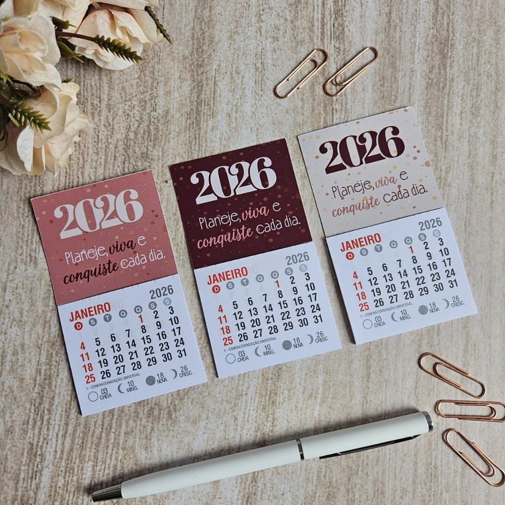 Mini Calendarios de Geladeira 2026 personalizados - lembrancinhas - fim de ano