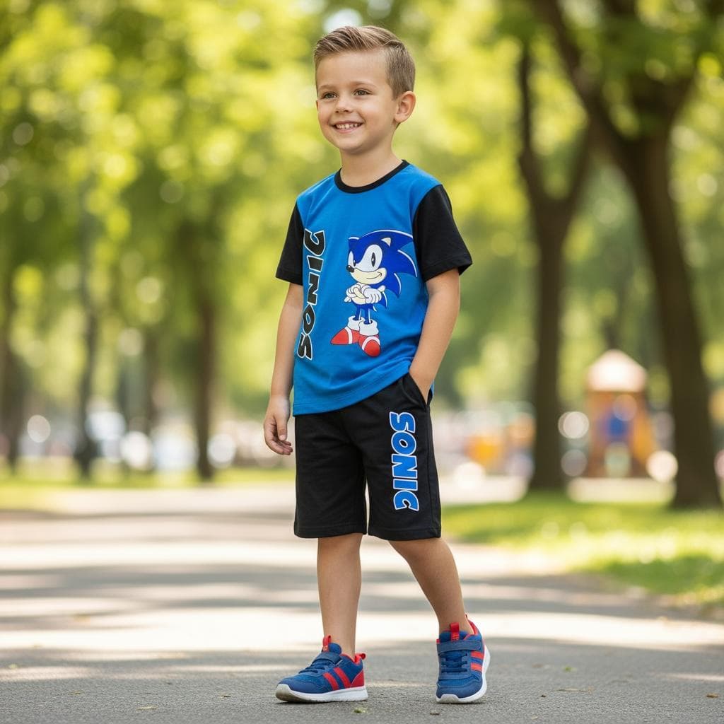 Conjunto Masculino Infantil Menino Juvenil Azul Qualidade para o Verão
