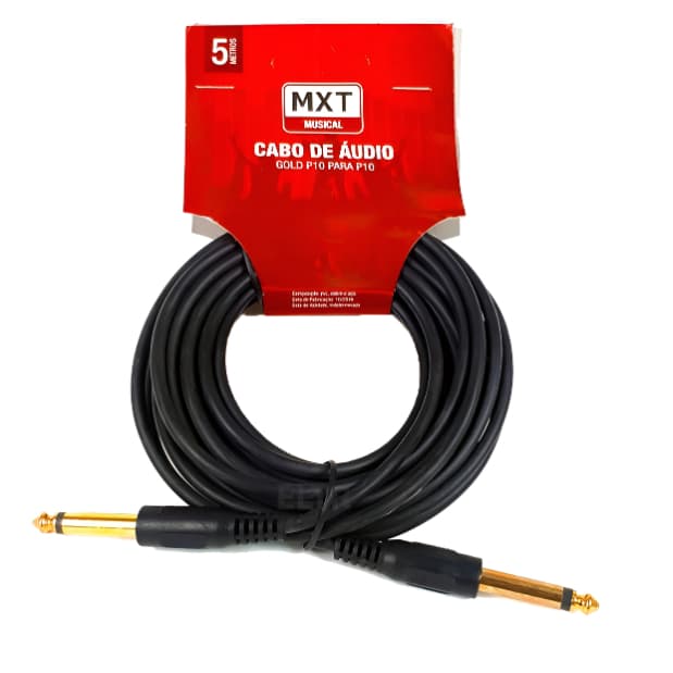 Cabo De Áudio P10 P10 Mono 5 Metros Mxt Para Instrumentos