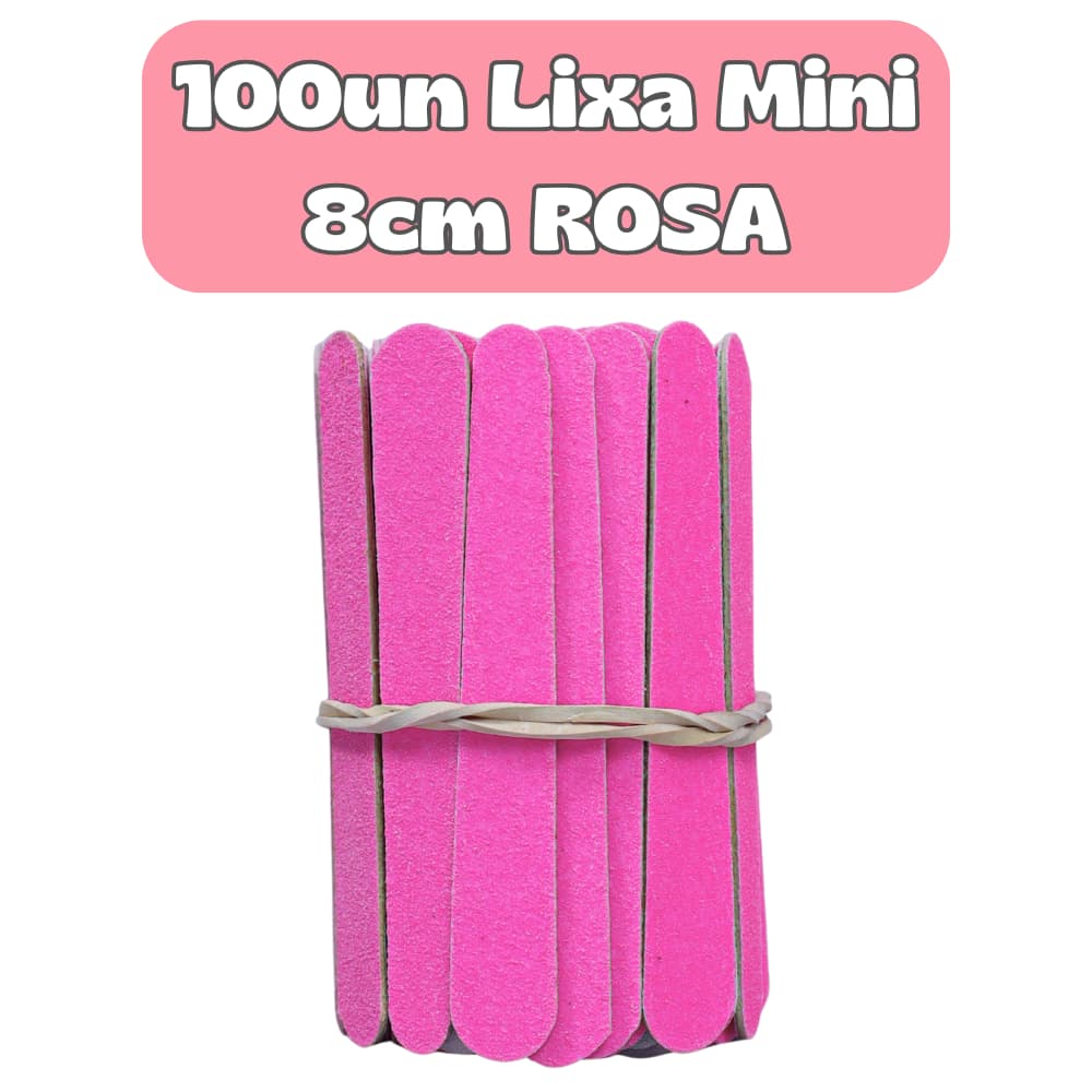 Lixa MINI ROSA 8Cm Salão de Beleza Spá Estética Cutícula Clinicas Manicure Pedicure Descartável
