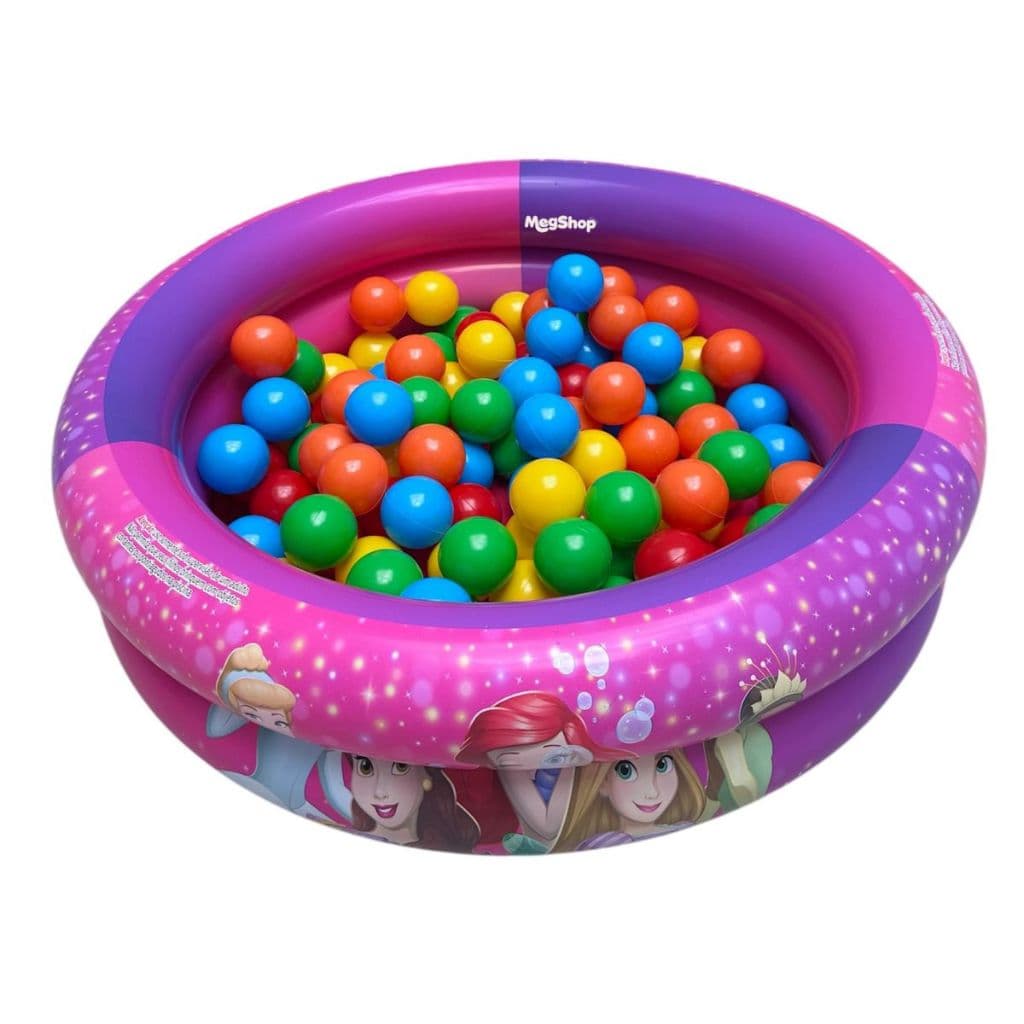Piscina Inflável infantil Menina Princesas 70 Litros com Bolinhas