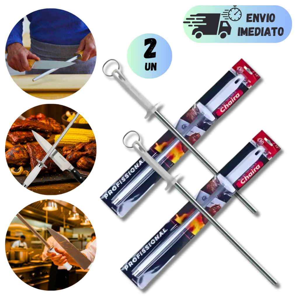 KIT COM 2 OU 1 AFIADORES DE FACA INOX PARA AMOLAR E AFIAR FACAS CABO ERGONOMICO PROMOÇÃO