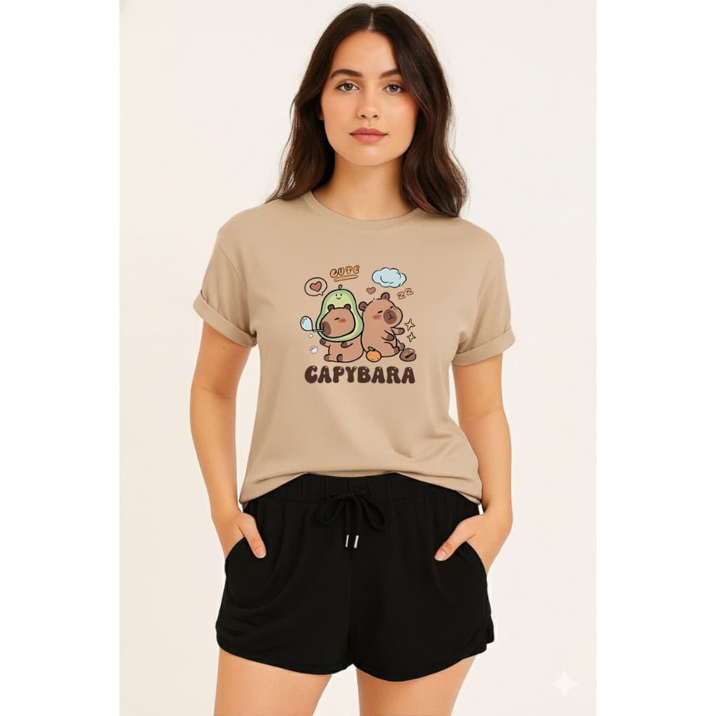 Conjunto FemininoT-shirt  Camiseta + Short Moletinho Modinha Blogueira