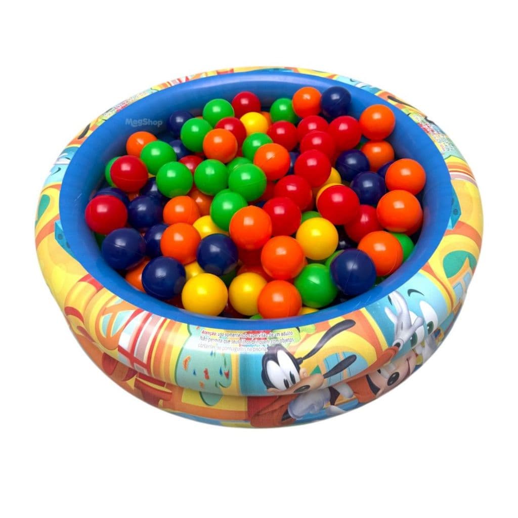 Piscina Inflável com Bolinhas para Bebê infantil Menino mikey 70 Litros