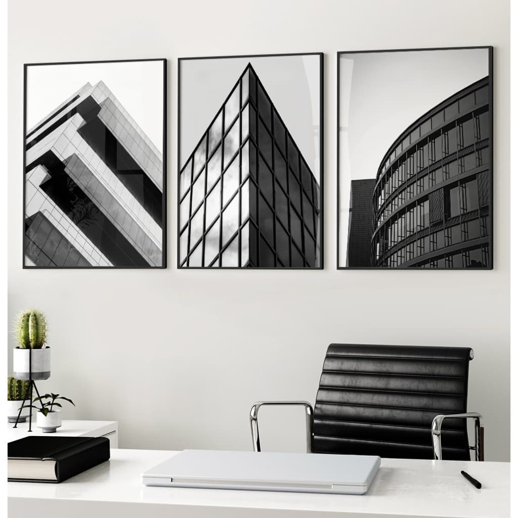 Quadro Preto E Branco Com Moldura Quadro Decorativo Sala Grande Quadro Quarto Fotos Prédios Trio