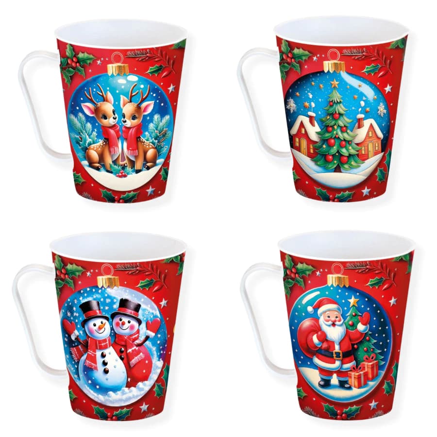 24 caneca Natal plástico 430 ml lembrancinhas de natal bpa free micro-ondas