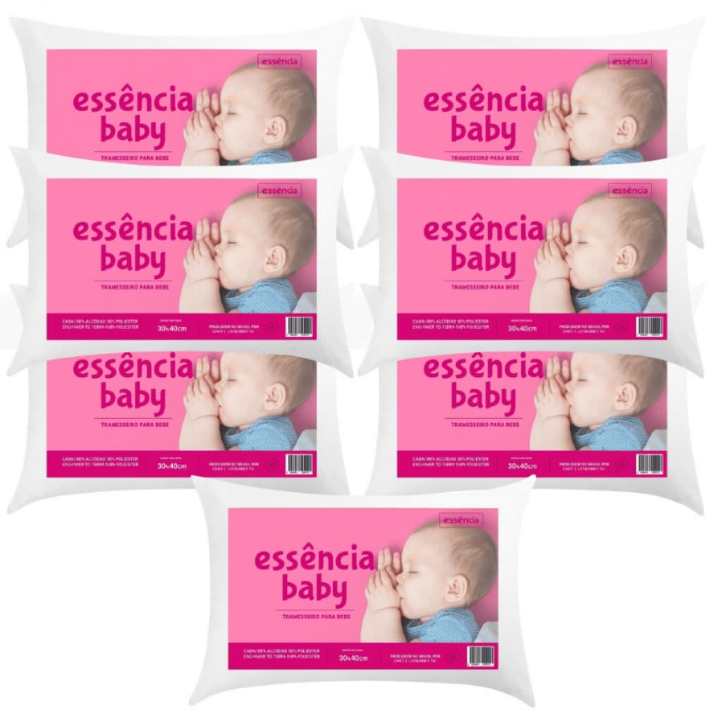 Kit 7 Travesseiro Baby Antialérgico 40x30cm Confortável Aconchegante