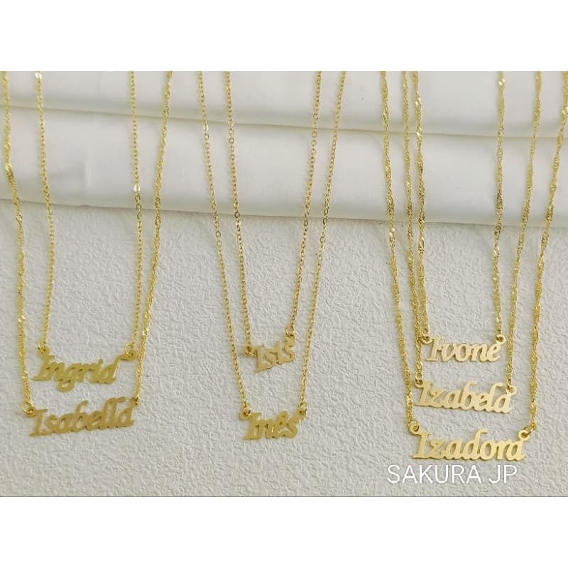 Colar com Nome Personalizado inicial I corrente folheado a ouro