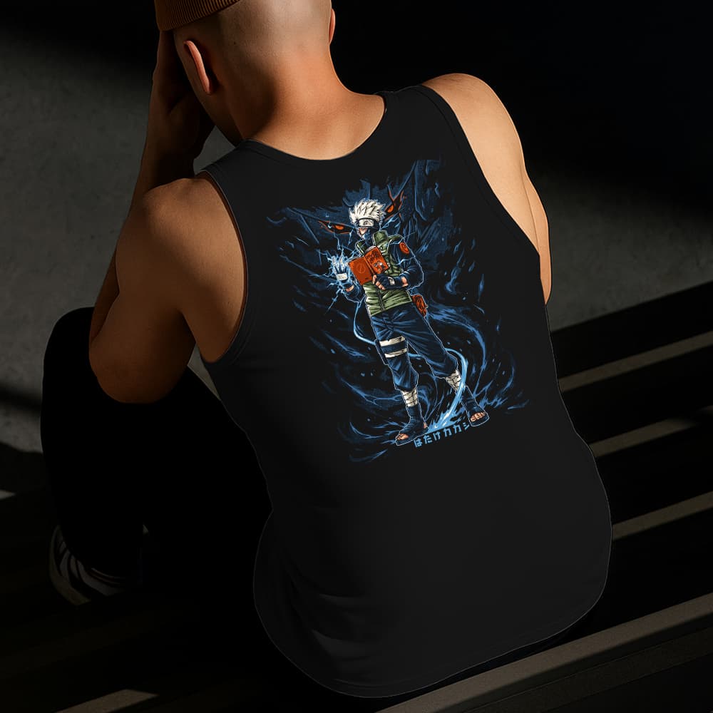 Camiseta Regata Masculina Estampada Kakashi 100% Algodão Estilo Conforto Diário Do Tamanho P ao GG