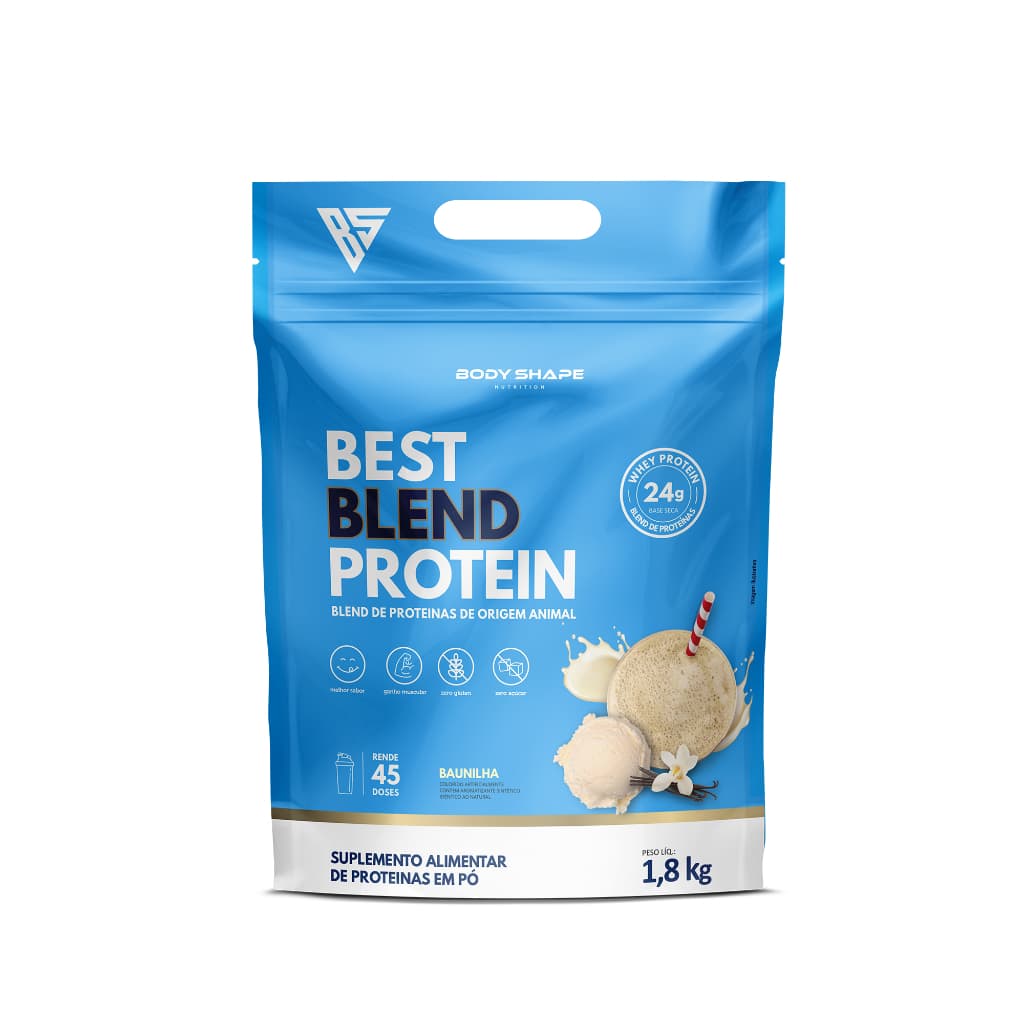 Whey Protein Best Blend Concentrado e Hidrolisado Sem Soja 1.8kg - Body Shape