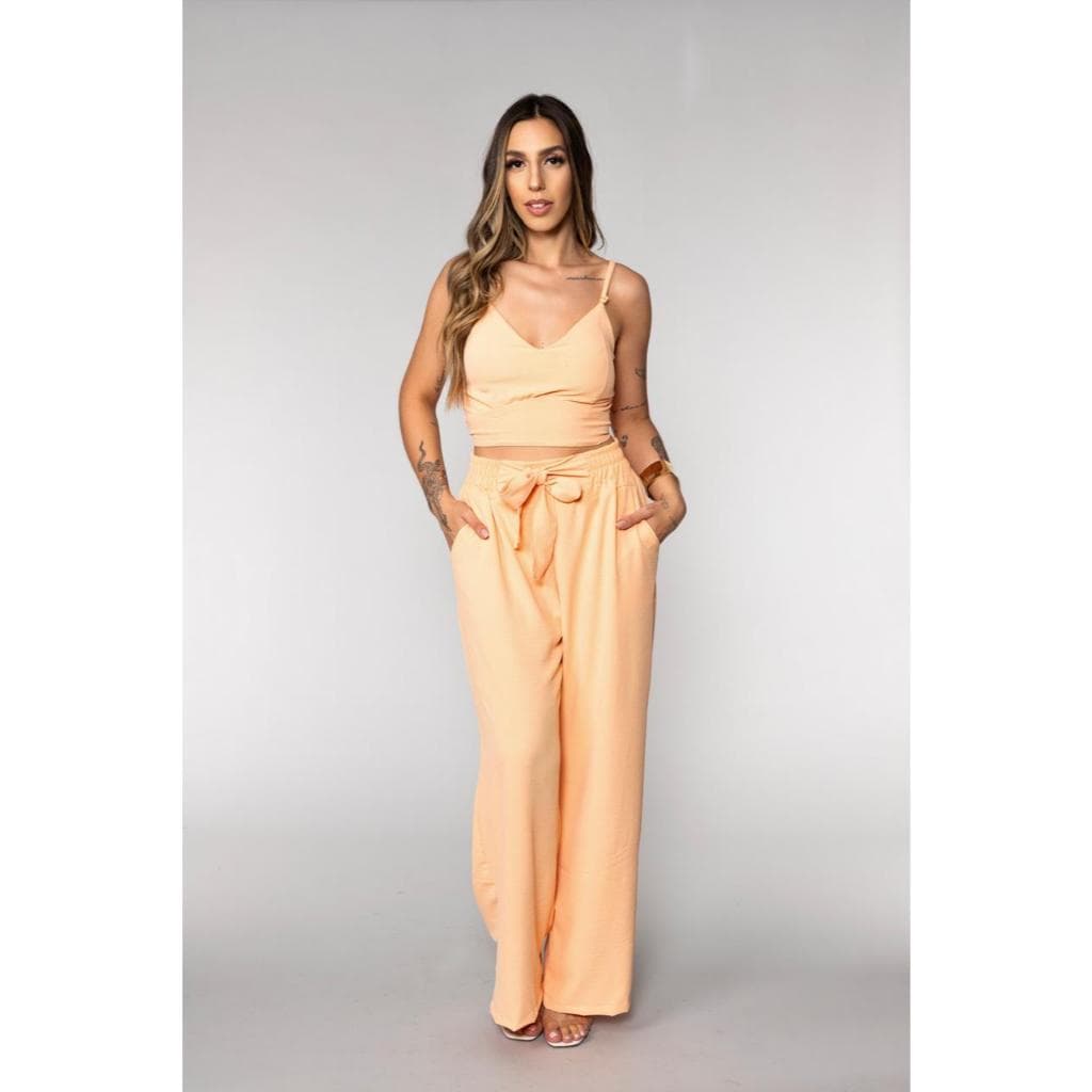 Conjunto Feminino de Cropped e Calça Pantalona – Look Fashion para Festas e Dia a Dia