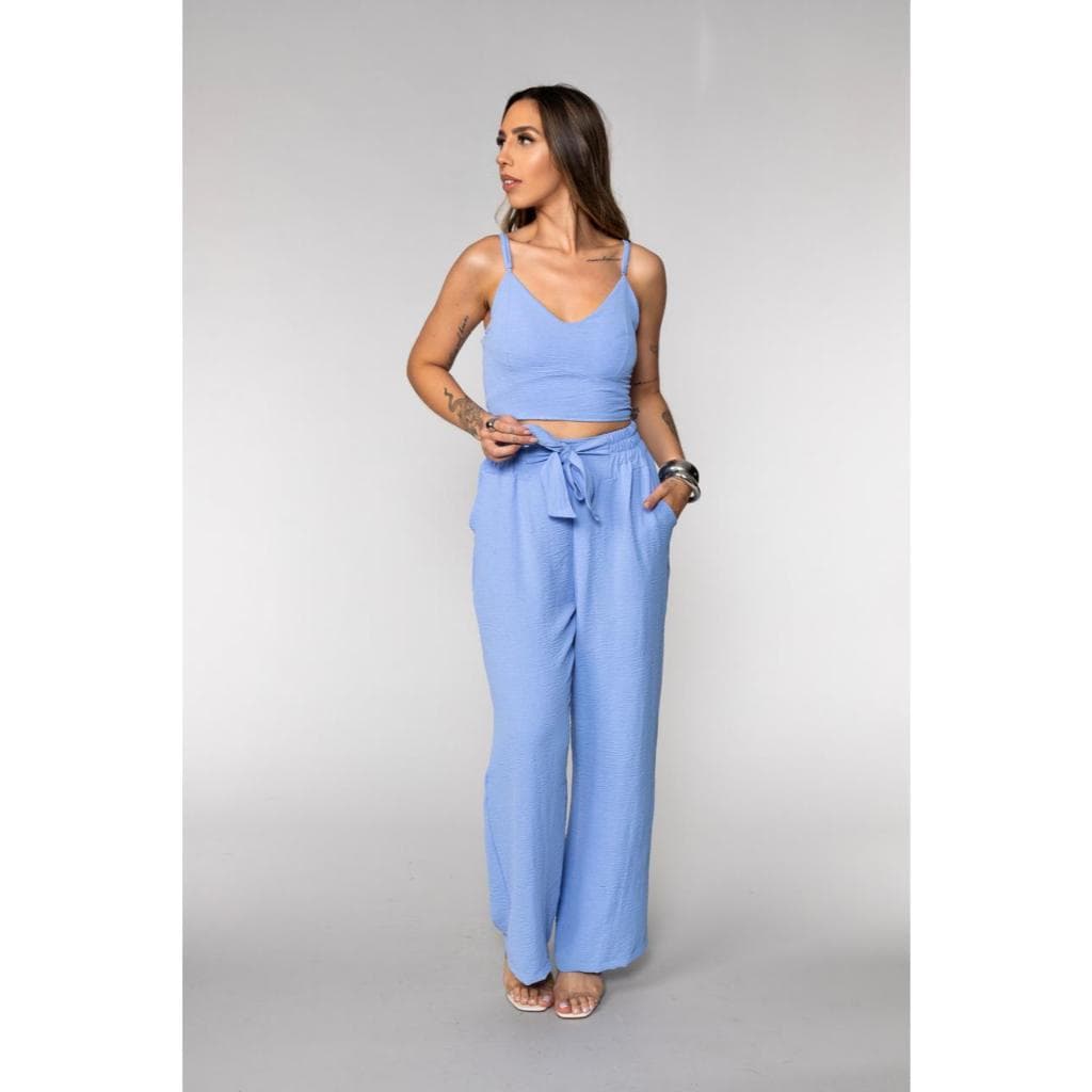 Conjunto Feminino Social Cropped com Calça Cintura Alta – Moda Elegante