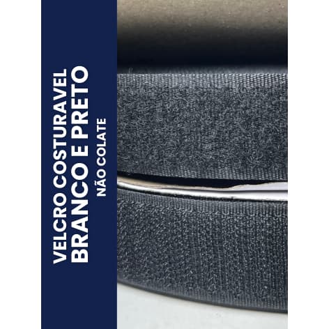 Velcro Costurável Macho e Fêmea – Fita Velcro para Costura, Roupa e Artesanato - ROLO C/ 25 MTS- NÃO COLANTE