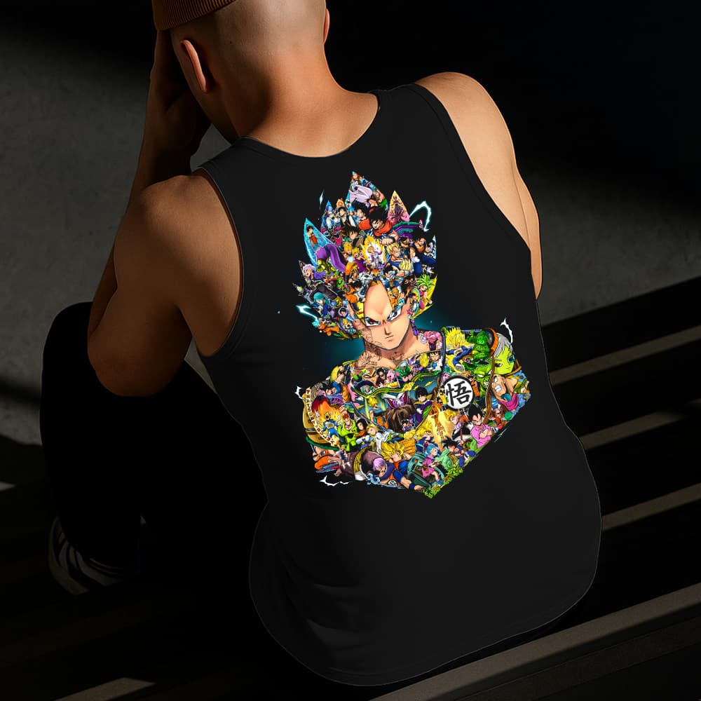 Camiseta Regata Masculina Estampada Goku Personagens Algodão Estilo Conforto Diário Do Tamanho P GG