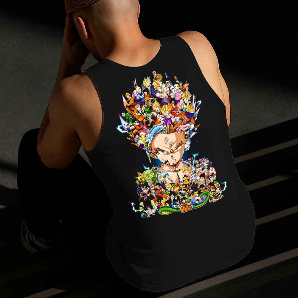 Camiseta Regata Masculina Estampada Gohan Personagens Algodão Estilo Conforto Diário Do Tamanho P GG