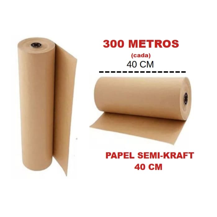 Papel Semi Kraft Bobina 40cm Aprox. 6 KG  Pardo Embalagem Caixa