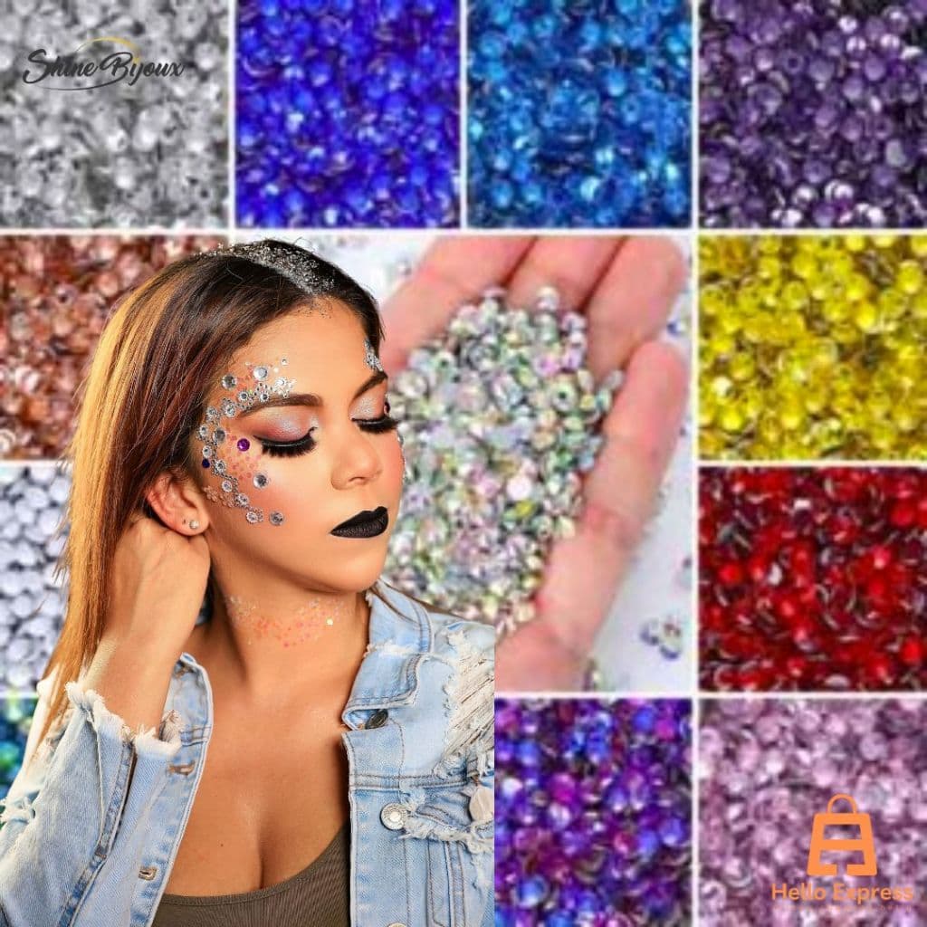 Strass chaton Crystal base reta para colagem ss08 (2,4mm)  pct com 1440 pçs para unhas