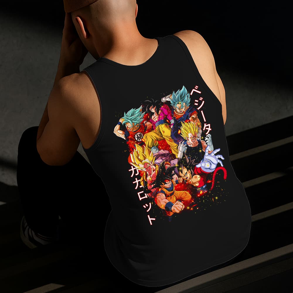 Camiseta Regata Masculina Estampada Goku Formas 100% Algodão Estilo Conforto Diário Do Tamanho P GG