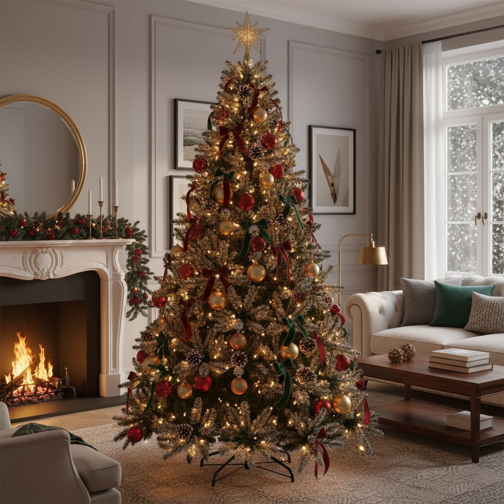 Árvore De Natal Gigante Luxo 2,10m 1.100 Galhos Super Cheios
