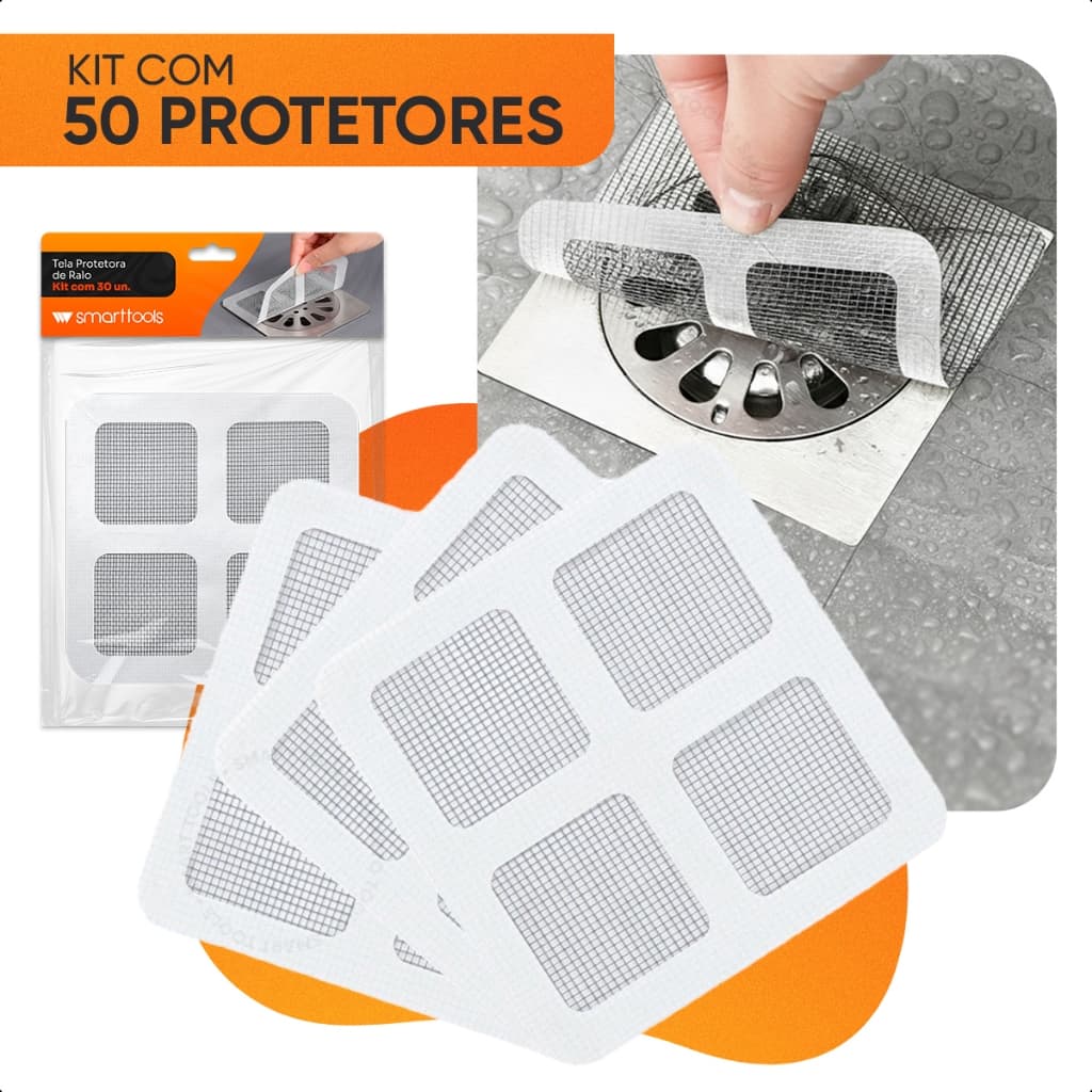 KIT 50 Pçs Tela Protetor Ralos Adesivos Anti Inseto e cabelos Descartáveis