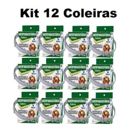 Kit 12 Coleiras Dugs Antipulgas e Carrapatos p/Cães 17g c/ 56cm- World Veterinária