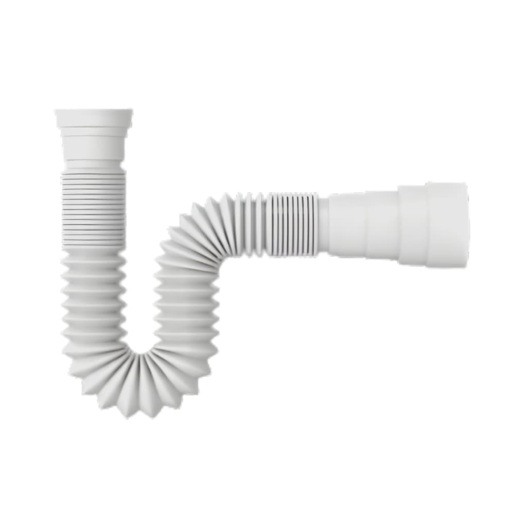 Sifão Sanfonado Ajustavel Pia Banheiro Tanque Flexivel 70cm Universal Branco