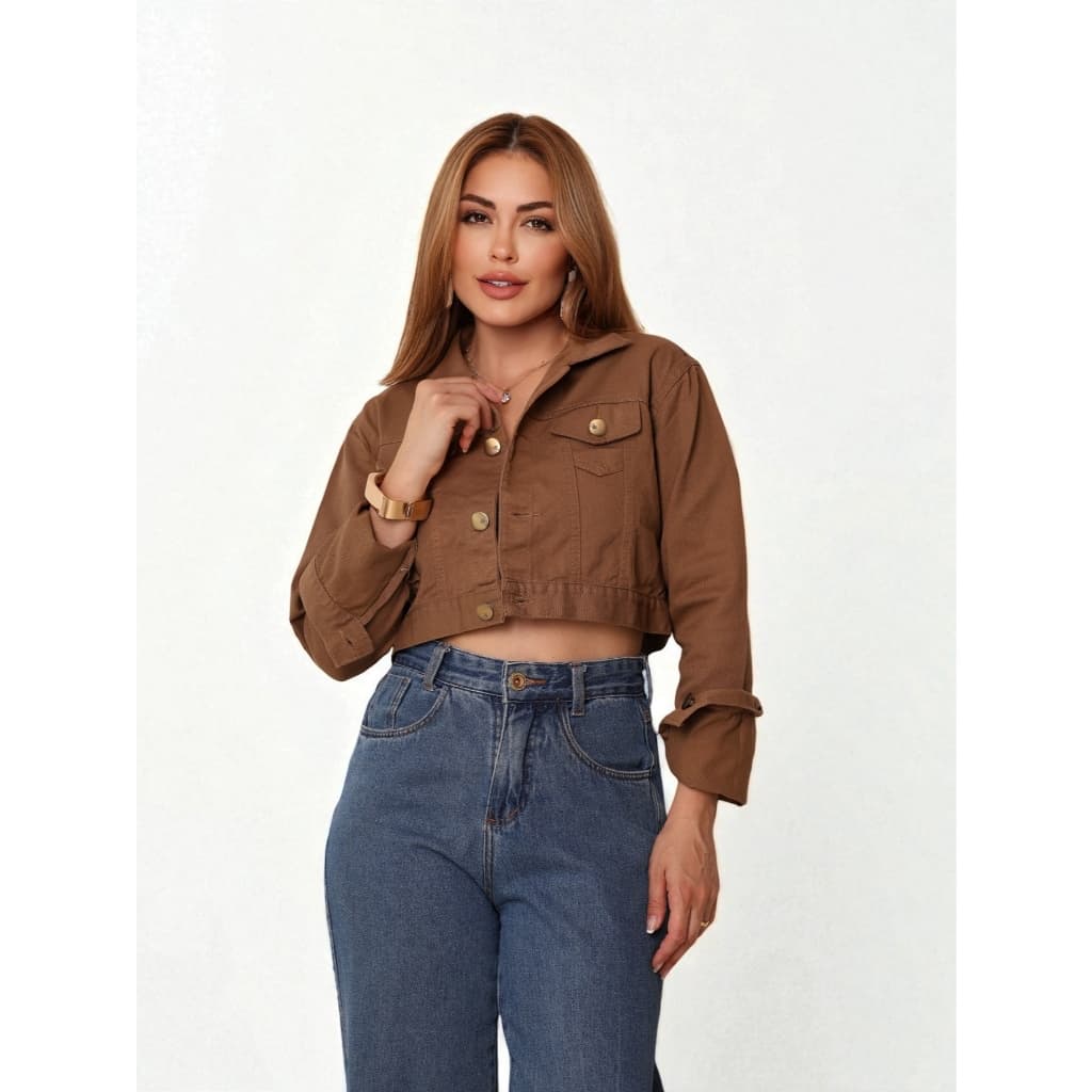 Cropped Jaqueta Moda Feminina