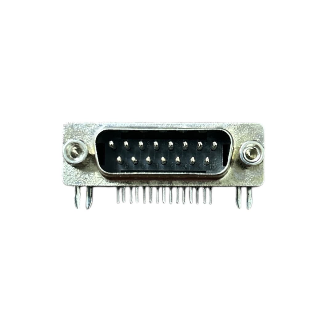 CONECTOR DB 15 VIAS MACHO 90º SOLDA EM PLACA - TIPO CURTO