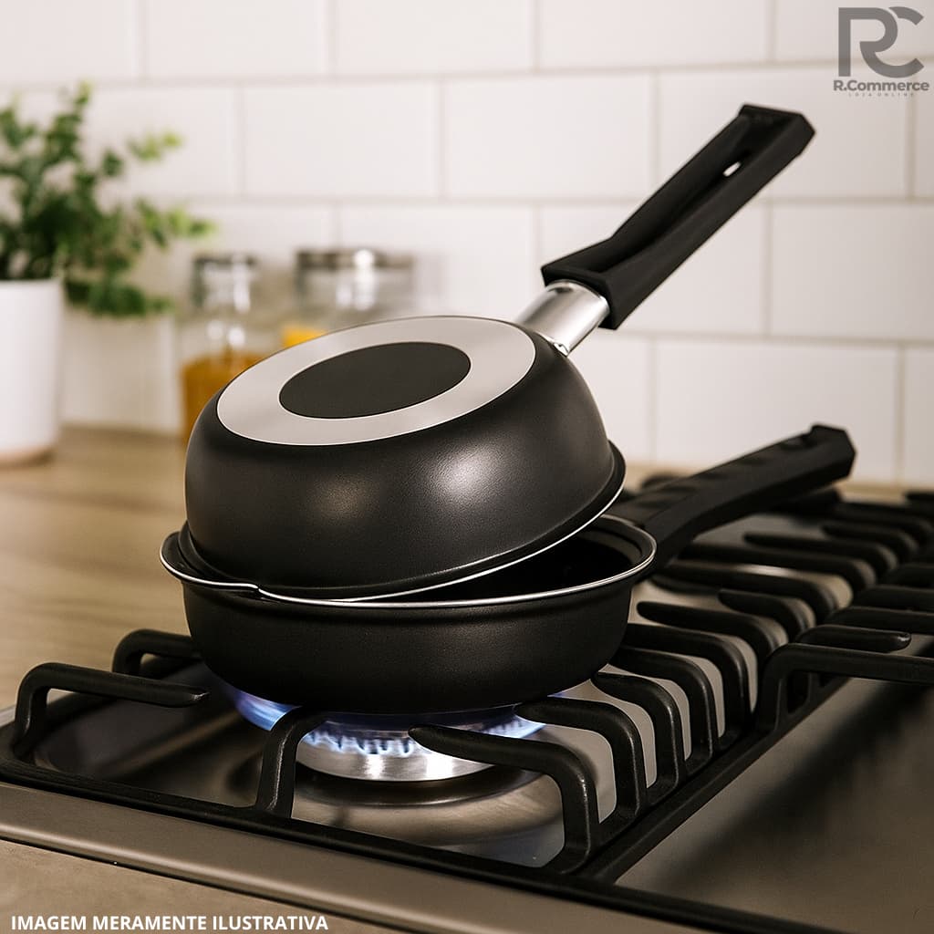 Frigideira Dupla Antiaderente 14cm Compacta Omeleteira Hamburgueira Panqueca Alumínio Não Gruda