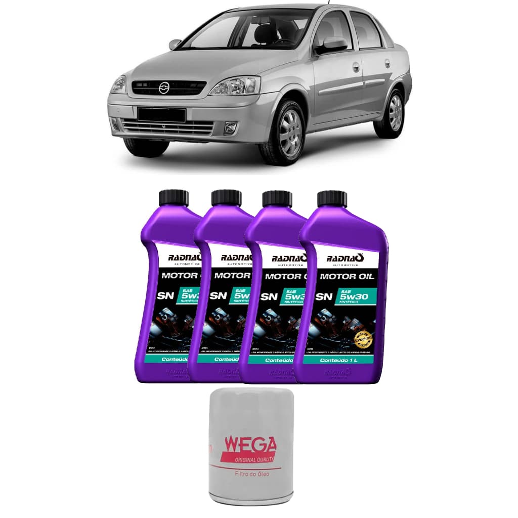 Kit Óleo Motor 5w30 E Filtro Corsa Moderno 2002 Em Diante