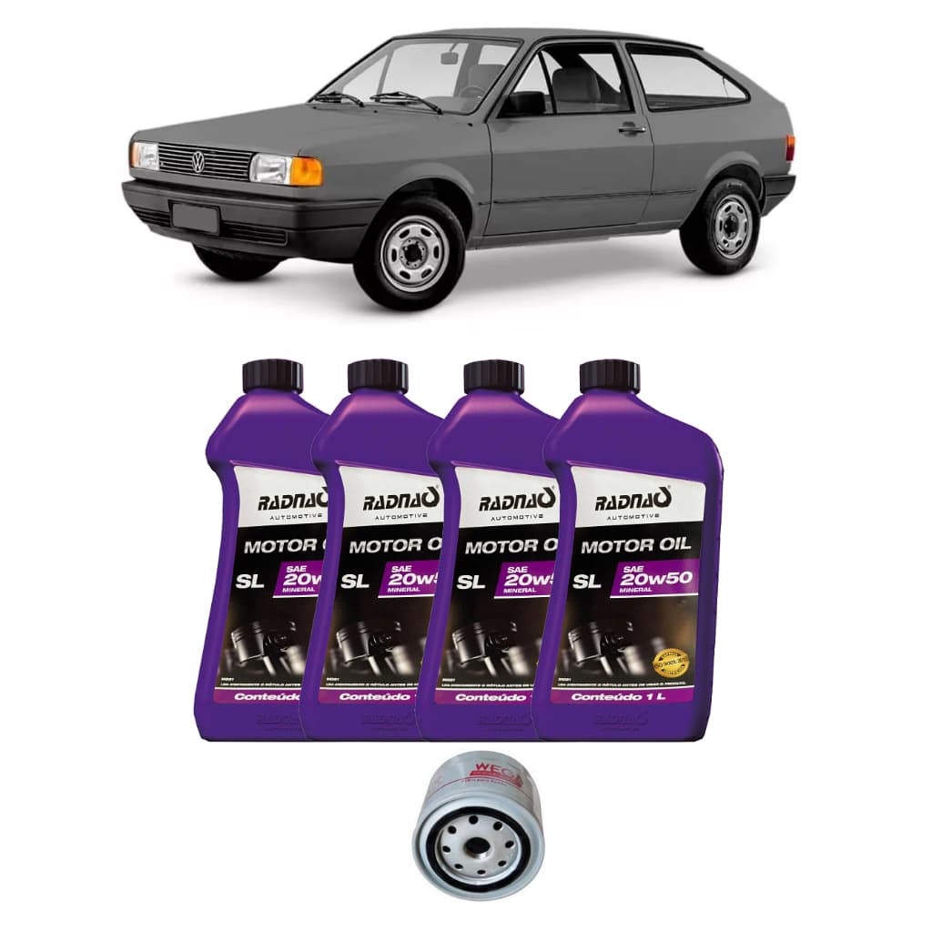 Kit 4 Óleo Motor 20w50 E Filtro Gol Quadrado até 1996 Cht 1.8 2.0